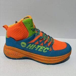 Hi-Tec Men’s Destructor Logo High Top Hiking Sneakers Orange/Blue, Size 8.5 M